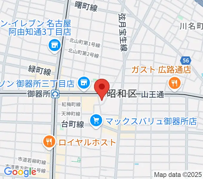 名古屋音楽館の地図