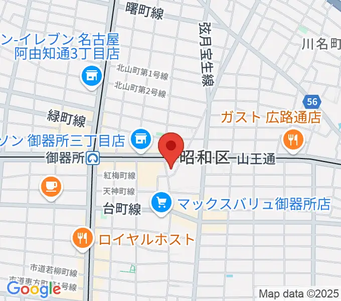 名古屋音楽館の地図