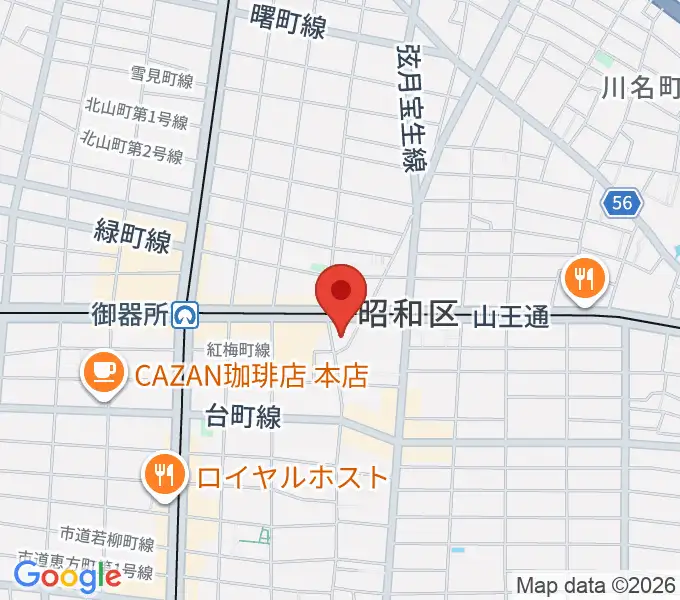 名古屋音楽館の地図