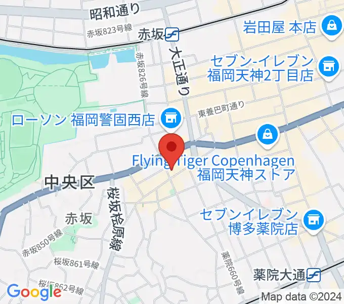 モチコピアノスクール警固教室の地図