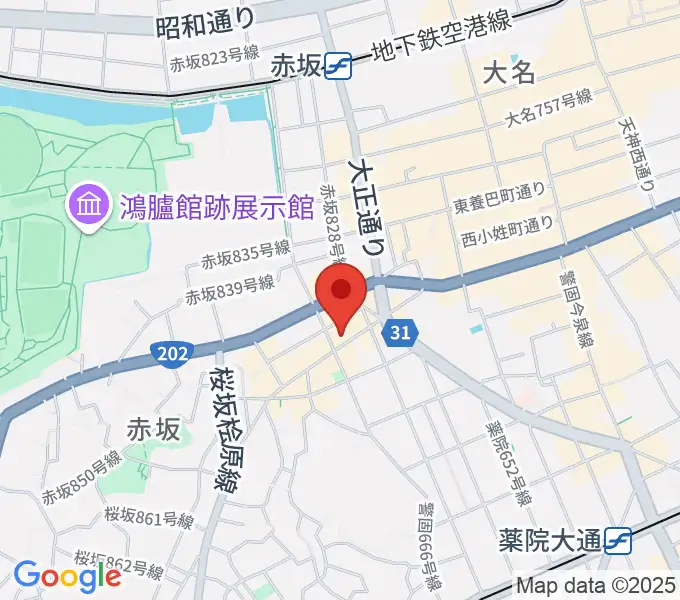モチコピアノスクールの地図
