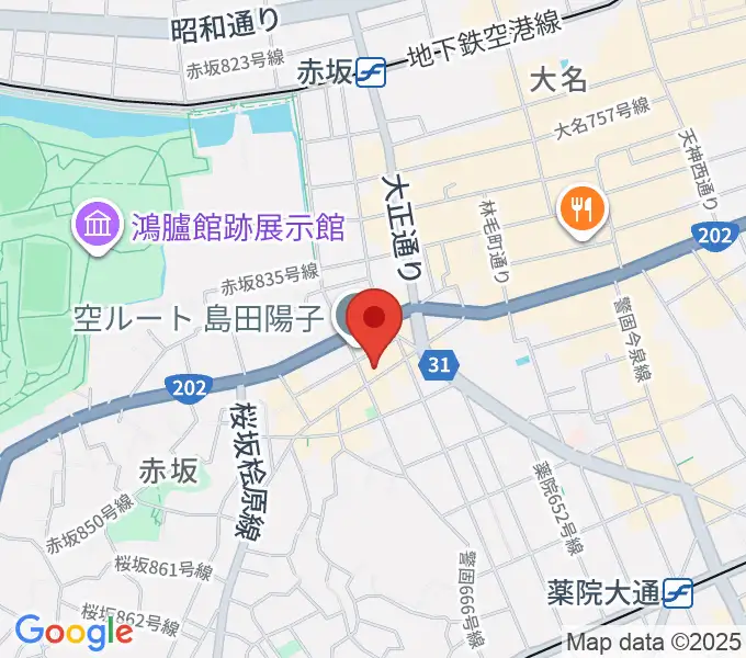 モチコピアノスクールの地図