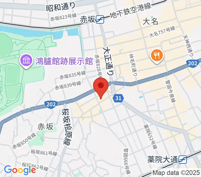 モチコピアノスクールの地図