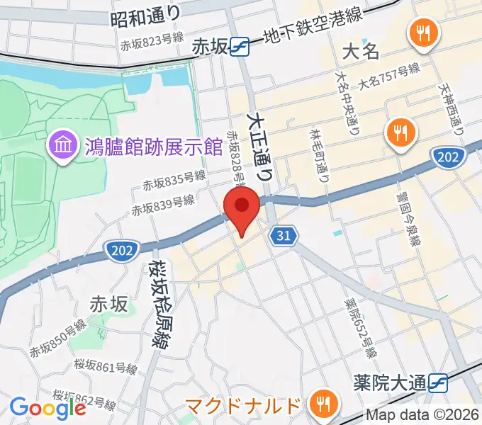 モチコピアノスクールの地図