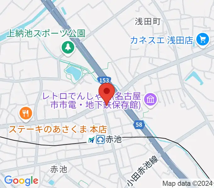 ロージィミュージック赤池校の地図