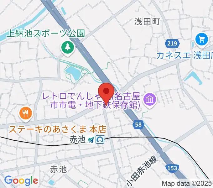 ロージィミュージック赤池校の地図
