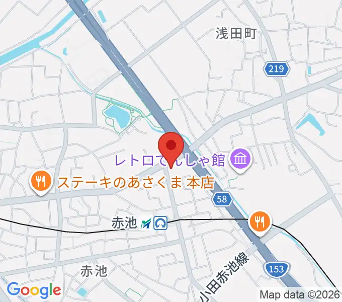 ロージィミュージック赤池校の地図