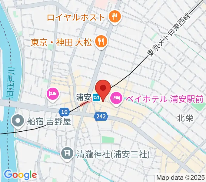 浦安ミュージックセンターの地図