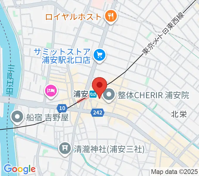 浦安ミュージックセンターの地図