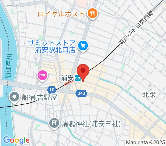 浦安ミュージックセンターの地図