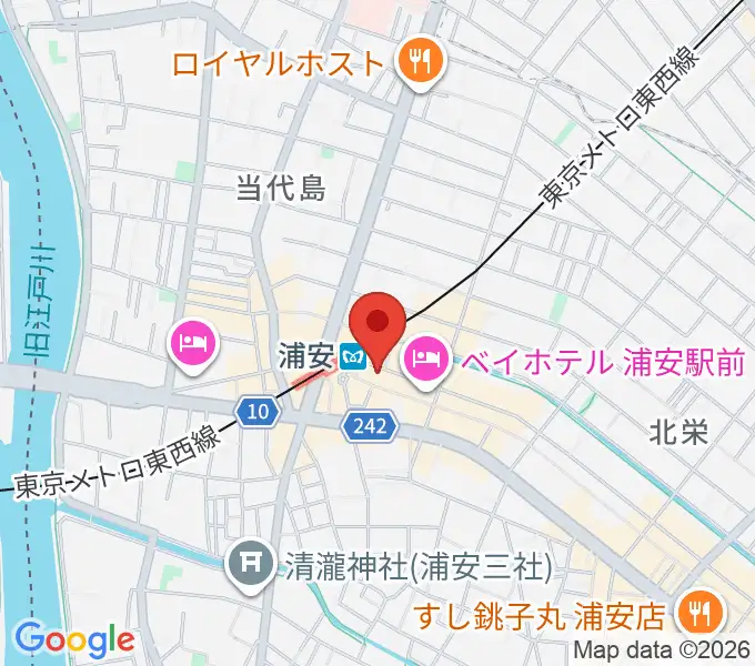 浦安ミュージックセンターの地図