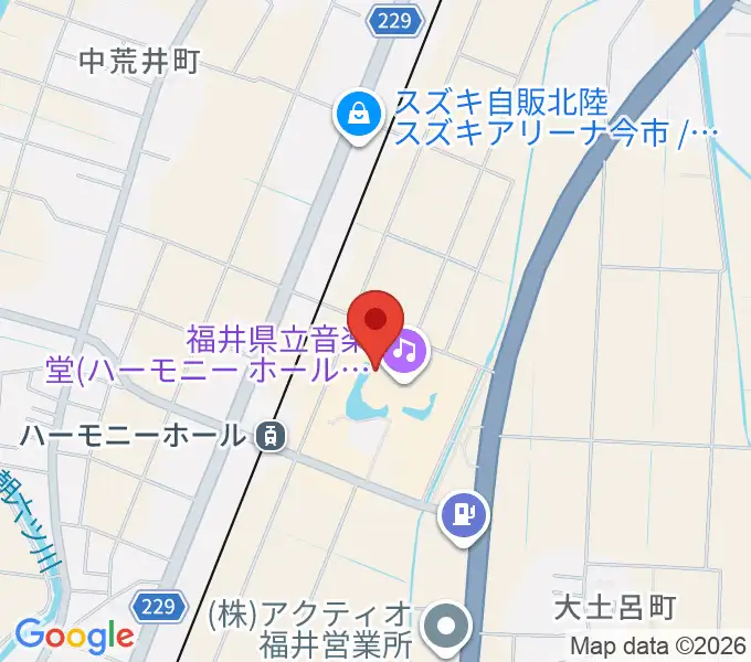 ハーモニーホールふくい 福井県立音楽堂の地図