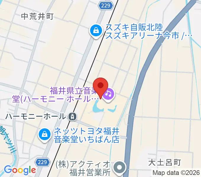 ハーモニーホールふくい 福井県立音楽堂の地図