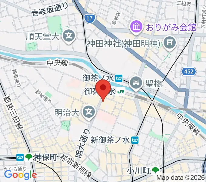 イシバシ楽器 御茶ノ水本店の地図