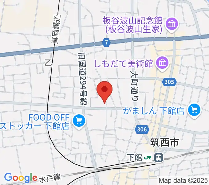 金田ピアノ教室の地図