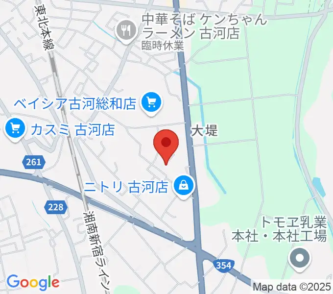 山中ギター音楽院の地図