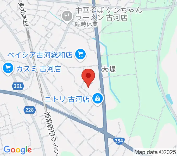 山中ギター音楽院の地図