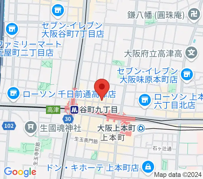 ドレミ音楽スクール上本町校の地図