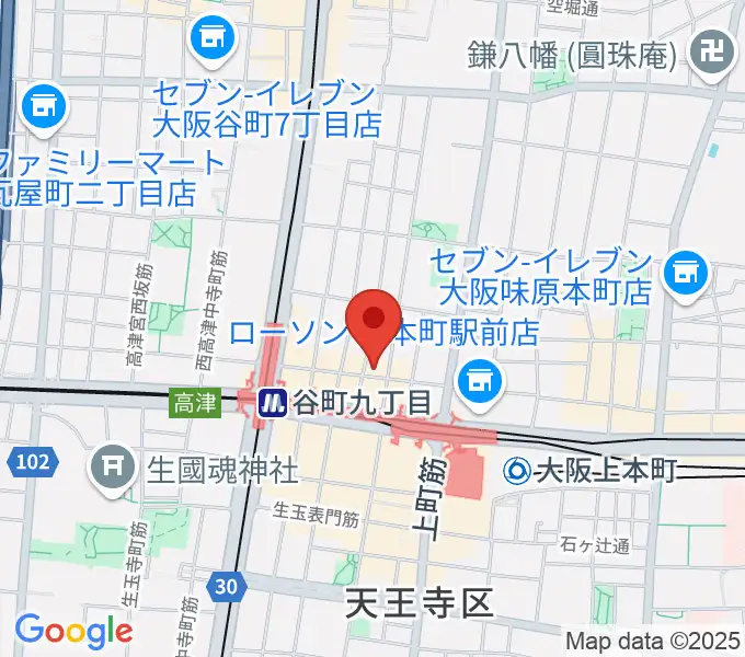 ドレミ音楽スクール上本町校の地図