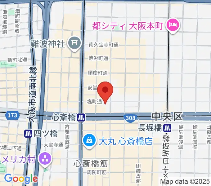 プラスミュージック心斎橋の地図