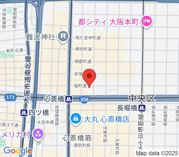 プラスミュージック心斎橋の地図