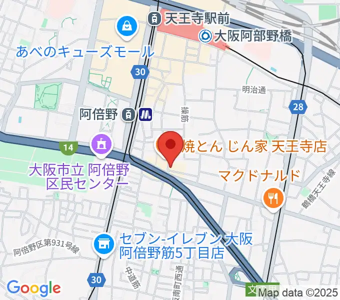 阿倍野ドレミ音楽教室の地図