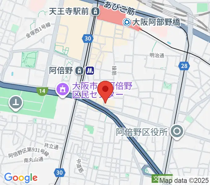 阿倍野ドレミ音楽教室の地図