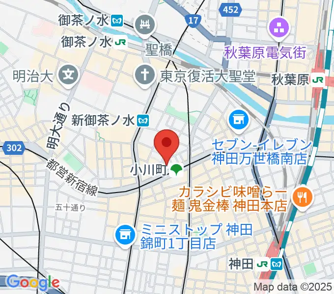 宮地楽器神田店の地図