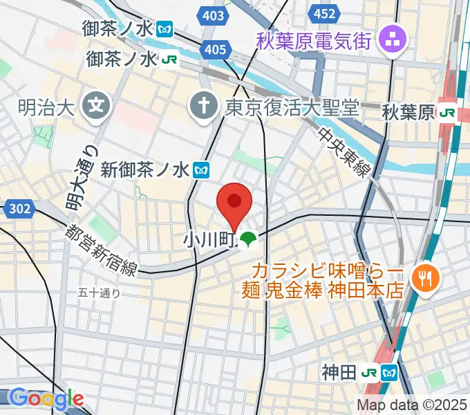 宮地楽器神田店の地図