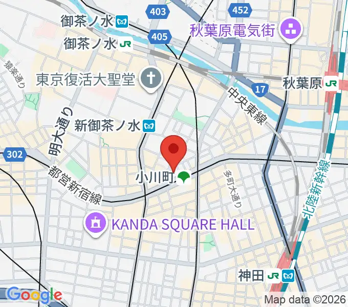 宮地楽器神田店の地図