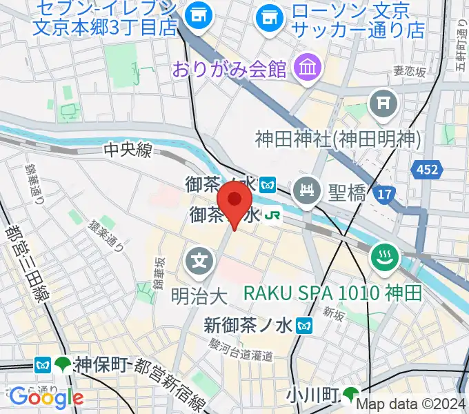 クロサワ楽器お茶の水駅前店の地図