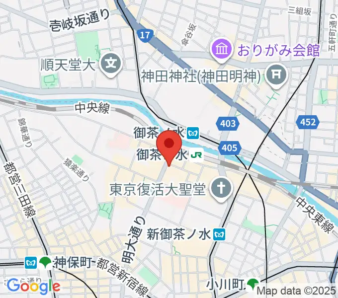 クロサワ楽器お茶の水駅前店の地図