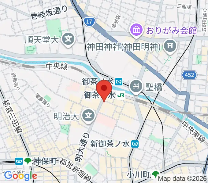 クロサワ楽器お茶の水駅前店の地図