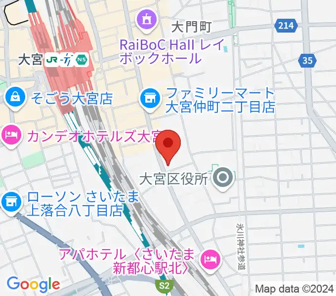 柏屋楽器 スタジオアティック 大宮店の地図