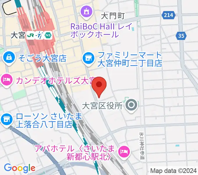 柏屋楽器 スタジオアティック 大宮店の地図