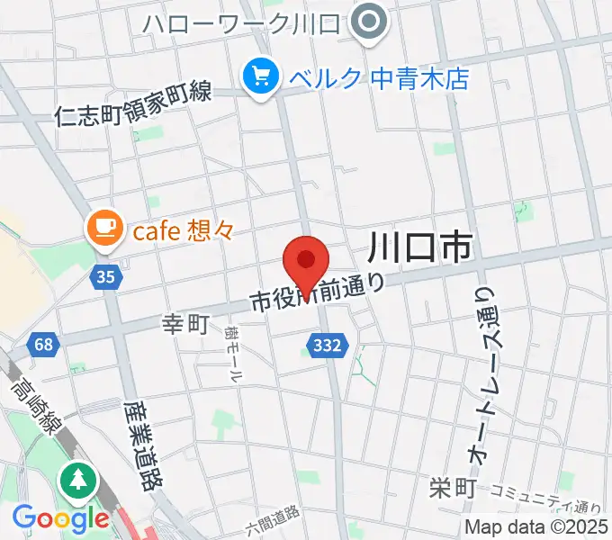 柏屋楽器スタジオアティック川口の地図