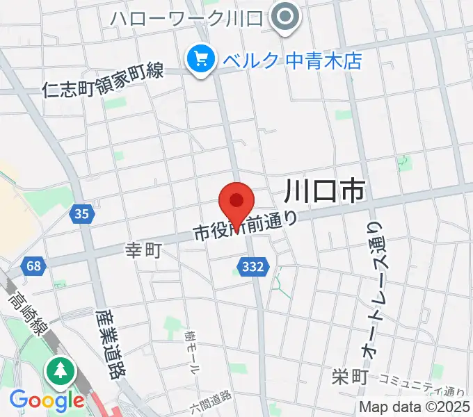 柏屋楽器スタジオアティック川口の地図