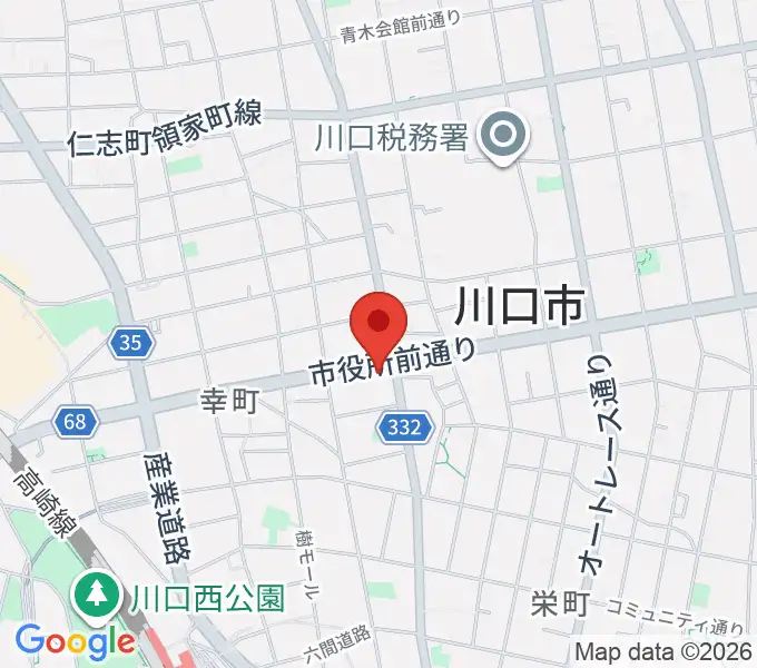 柏屋楽器スタジオアティック川口の地図