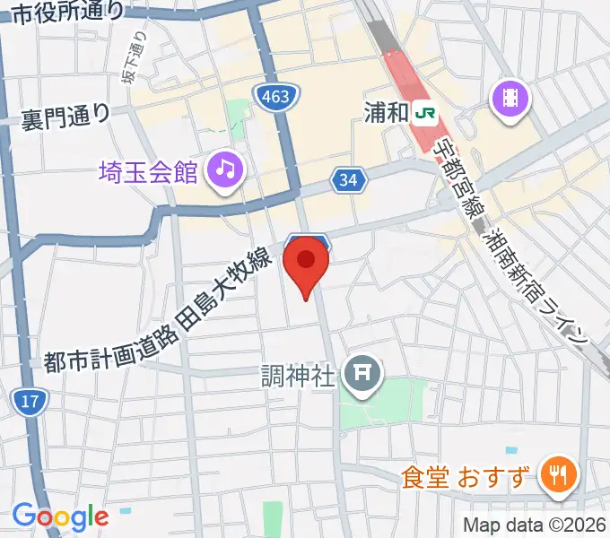 柏屋楽器フォーラムミュージックセンターの地図