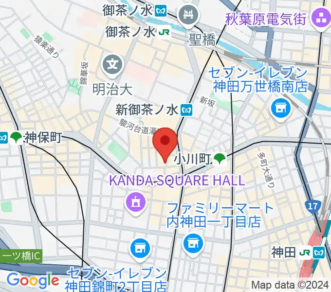 ウッドマンお茶の水店の地図