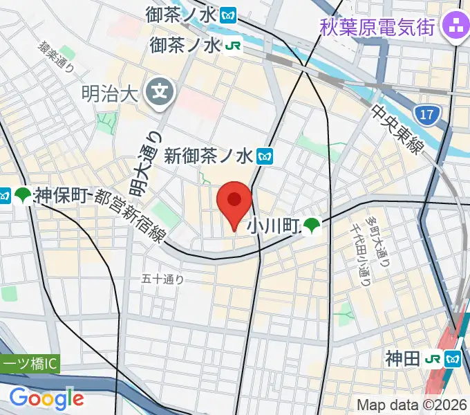 ウッドマンお茶の水店の地図