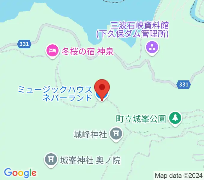 バンド合宿スタジオネバーランドの地図