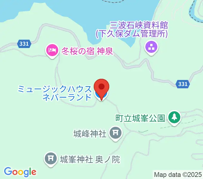 バンド合宿スタジオネバーランドの地図