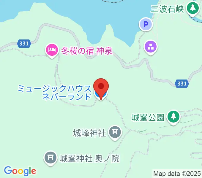 バンド合宿スタジオネバーランドの地図