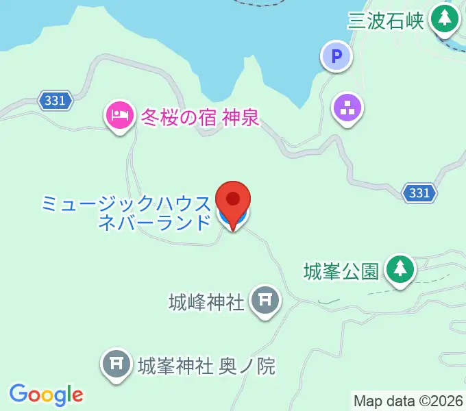 バンド合宿スタジオネバーランドの地図