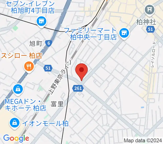 サウンドスタジオＭ 柏店の地図