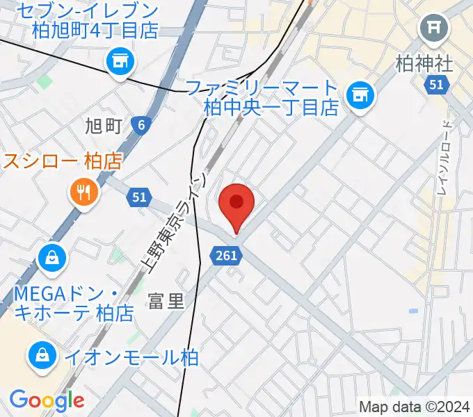 サウンドスタジオＭ 柏店の地図