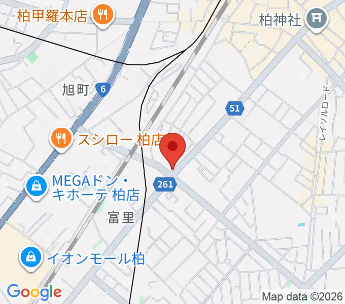サウンドスタジオＭ 柏店の地図