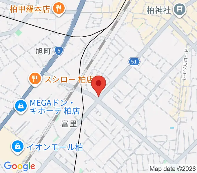 サウンドスタジオＭ 柏店の地図