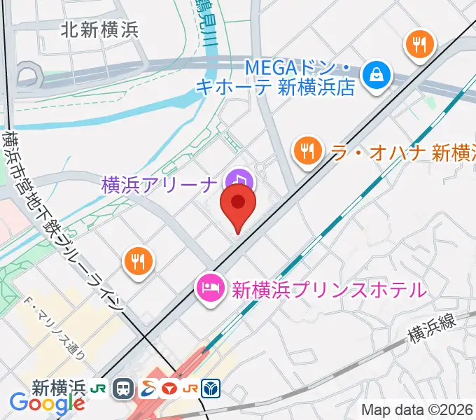 Mugic Piano Studio新横浜の地図